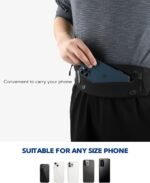 WATERFLY Running Belt Fanny Pack: Runner Marathon Jogging Waist Pack Sport Workout Exercise Fitness Phone Holder Belt for Men Women Jogger Slim Waist Bag Black - Image 4
