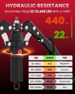 SAKER Twister Arm Trainer, Adjustable Hydraulic Home Gym Equipment for Strength Training, 22-440Lbs Chest Expander with Ab Roller Wheel, Workout Equipment for Men & Women, Arms Chest Core - Image 3