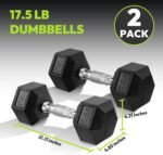 Hex Dumbbell Set, 2.5-65 lb Rubber Encased Exercise & Fitness Dumbbells, Weights Dumbbells Set of 2, Hand Weight for Strength Training - Image 3