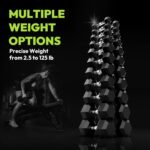 Hex Dumbbell Set, 2.5-65 lb Rubber Encased Exercise & Fitness Dumbbells, Weights Dumbbells Set of 2, Hand Weight for Strength Training - Image 5