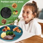 Portion Control Plate For Weight Loss 9 Inch 5Pcs, Round Divided Plates for Adults, 3 Compartment Plates is very thick and smooth,Suitable for Bariatric Diet… - Image 4