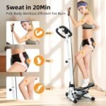 Stepper for Exercise at Home, Adjustable Tension and Handlebar, 300LBS MAX Weight Capacity with Resistance Bands, Stair Stepper Fitness Equipment for Women Men Daily Cardio Workout - Image 4