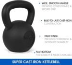 Yes4All Cast Iron Kettlebell, Strength Training Kettlebells 5-80 Lb (5,10,15,20,25,30,35,40,45,50,60,70,80 Lb) for Full Body Workout, Push up, Strength Training - Single & Kettlebell Set of 2 for Men - Image 3