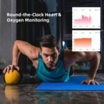 MZJ Smart Ring Fitness Tracker for iOS & Android – Sleep Monitor Heart Rate Blood Oxygen & Pressure 8 Sports Modes IP68 Waterproof NO Subscription Long Battery Life (Carbon Black, 6#) - Image 4