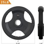 SPART Weight Plate 2-Inch Rubber Coated Olympic Grip Plate for Barbell,Solid Cast Iron Weight Plates in Pairs or Single for Strength Training,Weightlifting,Crossfit,Home Gym(5LB/10LB/25LB/35LB/45LB) - Image 3