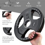 SPART Weight Plate 2-Inch Rubber Coated Olympic Grip Plate for Barbell,Solid Cast Iron Weight Plates in Pairs or Single for Strength Training,Weightlifting,Crossfit,Home Gym(5LB/10LB/25LB/35LB/45LB) - Image 4