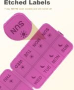 Pill Organizer Medicine Organizer Travel Essentials - Weekly Medicine Dispenser with Etched Labels, 7 Day AM PM Dispenser, Travel Pill Box, Foldable Medicine Case - Image 4