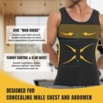 Men Compression Shirts, Slimming Body Shaper Vest, Gynecomastia Shapewear, Tummy Control Tank Top, Back Support - Image 3