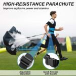 Speed Agility Training Equipment Set, Agility Ladder 20ft, 12 Football Cones, Resistance Parachute/Soccer Kick Trainer, Jump Rope, 5 Resistance Bands, Football Practice Equipment for Kids Adults - Image 4