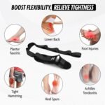 DMoose Fitness Foot & Calf Stretcher with Adjustable Padded Stretching Strap for Plantar Fasciitis, Hamstring, Heel Spurs and Achilles Tendonitis Relief - Yoga Leg Stretch Strap for Flexibility - Image 3