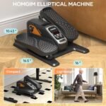 HOMGIM Under Desk Elliptical Machine - Quiet Motorized Leg Exerciser with Smart Remote, 12-Speed Manual Programs Auto/3 Auto Programs LCD Display & Bidirectional Motion for Home/Office - Image 5