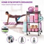 Yoga Mat Storage Rack, Home Gym Storage Rack, VOPEAK Workout Storage for Yoga Mat, Foam Roller, Gym Organizer Gym Equipment Storage for Home Exercise and Fitness Gear - Image 3