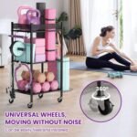 Yoga Mat Storage Rack, Home Gym Storage Rack, VOPEAK Workout Storage for Yoga Mat, Foam Roller, Gym Organizer Gym Equipment Storage for Home Exercise and Fitness Gear - Image 4