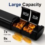 Large Weekly Pill Organizer, Travel Safe 7-Day Pill Organizer 1 Time a Day, Portable Secure Medicine Vitamin Holder Dispenser for Fish Oil, Supplements, Lightproof | Sleek Slim Design | On-The-Go - Image 3