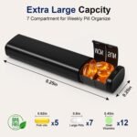 Large Weekly Pill Organizer, Travel Safe 7-Day Pill Organizer 1 Time a Day, Portable Secure Medicine Vitamin Holder Dispenser for Fish Oil, Supplements, Lightproof | Sleek Slim Design | On-The-Go - Image 6