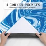 Yoga Mat Towel with Large Corner Pockets, Non Slip Grip Microfiber Mat Cover Mat for Hot Yoga, Pilates and Gym Workout, 74" L x 26" W, Blue - Image 3