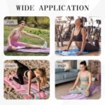 Yoga Mat Towel with Large Corner Pockets, Non Slip Grip Microfiber Mat Cover Mat for Hot Yoga, Pilates and Gym Workout, 74" L x 26" W, Blue - Image 5