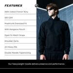 Heavyweight 550GSM Oversized Hoodie for Men and Women | Cotton French Terry Pullover Sweatshirt, Streetwear - Image 5