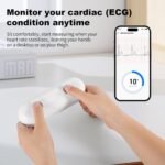 Portable ECG Monitor | Record and Store One-Lead ECG Signals | Monitor and Display Heart Rate for Home Health Care Use -White - Image 3