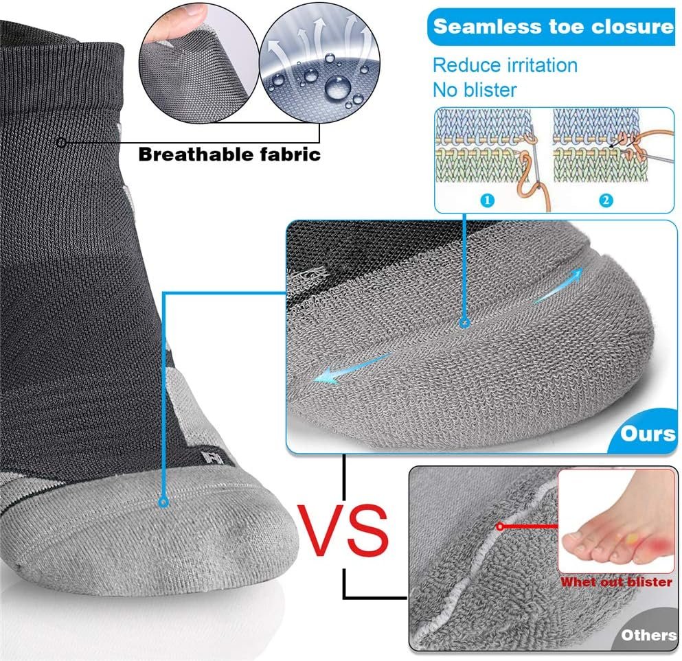 Hylaea No Show Running Athletic Anti-Blister Wicking Coolmax Socks, Seamless Anti-odor - Image 3