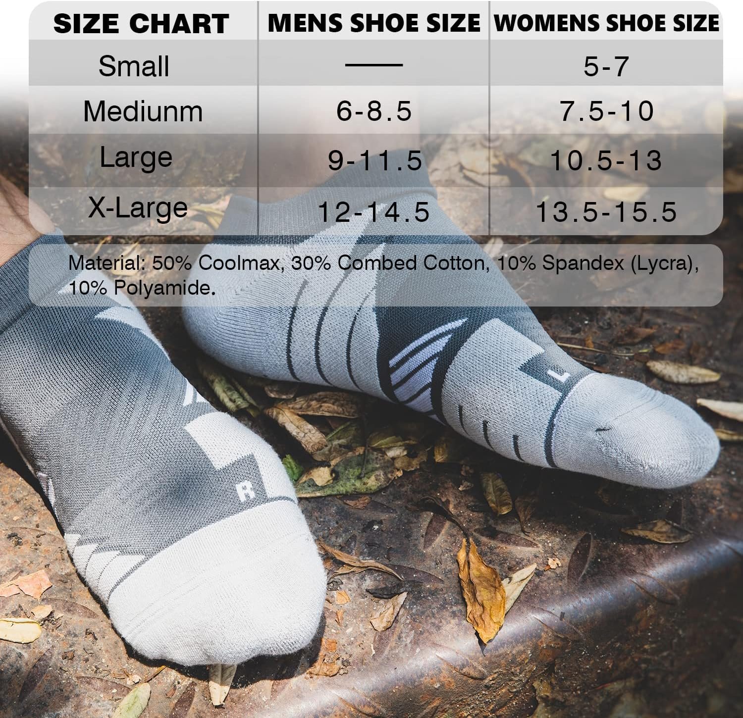 Hylaea No Show Running Athletic Anti-Blister Wicking Coolmax Socks, Seamless Anti-odor - Image 5