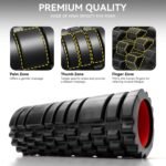 Foam Roller for Deep Tissue Massager, 13" High Density Exercise Patented Roller for Muscle Massage and Myofascial Trigger Point Release Back Roller for Fitness, Yoga and Pilates (Black) - Image 3