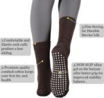 Flydo Pilates Grippy Socks with Grips for Women Yoga Non Slip Long Socks for Pure Barre, Ballet,Dance Workout 2-5 Pack - Image 3