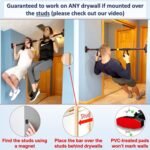 Pull Up Bar for Hallway or Doorway 6-piece Set with Two Attachable Resistance Bands/Handles, Training Manuals, No Screws Chin Up Bar, Max 680lbs, Width options: 27-37", 37-47"; 46-53" - Image 4