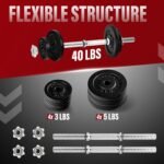 Yes4All Old School Adjustable Dumbbell Set with Weight Plates, Star Lock Collars/Connector, 40lbs to 200lbs Adjustable Weight Plates Set - Image 3