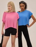 UNIANKIYA Open Back Workout Tops for Women Loose Fit Athletic Crop Tee Short Sleeve Gym Running Yoga Shirt - Image 4