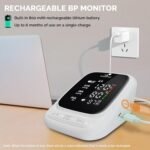 Blood Pressure Monitor Upper Arm Automatic Talking Blood Pressure Cuff, Rechargeable Blood Pressure Monitors for Home Use, Digital Led Display Adjustable 8.7"-16.5" Large Bp Cuff Dual User Model - Image 4