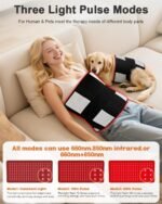 Red Light Therapy for Body, Large 24" x 12" Infrared Light Therapy Mat with Timer, 660nm 850nm Red Light Pad with 3 Modes & 5 Brightness Levels, Wearable, Ideal Gift for Women&Men(24"x12") - Image 4