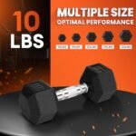 Yes4All Chrome Grip Encased Hex Dumbbells – Hand Weights With Anti-Slip 5-50 LBS Single - Image 4