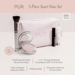 PÜR Minerals Multitasking Essentials Kit - Makeup Gift Set Includes 4-in-1 Correcting Primer, Fully Charged Mascara, 4-in-1 Pressed Mineral Powder & 1 Chisel Brush - Image 3