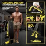Adjustable Weight Bench,1000 LB Fast Folding Workout Bench for Home Gym Strength Training, Incline Decline Flat Utility Bench Press for Full Body Workout, Upright Storage Yellow Exercise Bench - Image 6