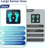 Body Fat Scale, Posture Extra Large Display Digital Bathroom Wireless Weight Scale Composition Analyzer with Heart Rate Heart Index & Body Shape Index with Free APP 400Lb Black - Image 3