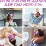 Lavender Eye Pillow for Relaxation, Yoga, Sleeping, Weighted Eye Mask Heated for Headache, Sinus, Dry Eyes Relief, Moist Heat Eye Compress, Meditation Accessories with Aromatherapy, Pack of 2 - Image 6