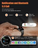 Military Smart Watches for Men(Answer/Make Calls), 1.39" HD Fitness Watch, 24/7 Heart Rate Sleep Monitor, Smart Watch for Men,114+ Sport Modes, IP68 Waterproof Smartwatch for Android iOS, 30Day, Black - Image 3