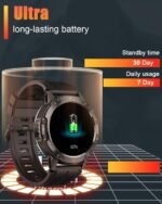 Military Smart Watches for Men(Answer/Make Calls), 1.39" HD Fitness Watch, 24/7 Heart Rate Sleep Monitor, Smart Watch for Men,114+ Sport Modes, IP68 Waterproof Smartwatch for Android iOS, 30Day, Black - Image 5