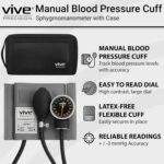 Vive Precision Manual Blood Pressure Cuff - Aneroid Sphygmomanometer with Case - BP Kit Monitor for Adults, Nurses - One Hand, One Tube Upper Arm Cuff Machine - BPM Meter Device for Professionals - Image 3