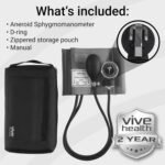 Vive Precision Manual Blood Pressure Cuff - Aneroid Sphygmomanometer with Case - BP Kit Monitor for Adults, Nurses - One Hand, One Tube Upper Arm Cuff Machine - BPM Meter Device for Professionals - Image 9
