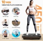 Vibration Plate Exercise Machine 450 Lbs Capacity,Vibrating Plate for Lymphatic Drainage,Power Shake Plate 199 Speeds for Weight Loss,Full Body Vibration Platform Machines for Women Men - Image 5
