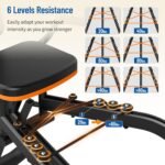 HXD-ERGO Hip Abductor Machine for Home Gym, 6-Level Glute Machine & Thigh Workout Equipment, Booty Builder with Plush Padding, Compact Leg Exercise Euipment for Women & Men - Image 4