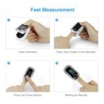 mibest OLED Finger Pulse Oximeter, O2 Meter, Dual Color White/Silver - Image 6