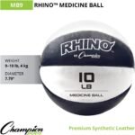 Champion Sports Exercise Medicine Balls, Leather with No-Slip Grip - Weight Training, Stability, Plyometrics, Cross Training, Core Strength - Multiple Weights - Image 3