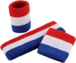 ONUPGO Sweatband Set Sports Headband Wristband Set Sweatbands Terry Cloth Wristband Wrist Sweatband Headbands Moisture Wicking Sweat Absorbing Head Band - Image 3