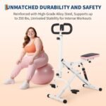 Squat Machine, Squat Assist Trainer with Adjustable12 Level Resistance, Foldable Squat Ride Rowing Machine for Home, Full Body Workout Gym for Glutes Legs Workout, 350 LBS Capacity - Image 7