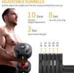 SKOK 25/55 lbs Pair Adjustable Dumbbells Set, Adjustable Weights Dumbbells Set for Men and Women with Anti-Slip Fast Adjust Weight by Turning Handle,Black Dumbbell with Tray - Image 4
