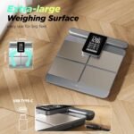 RunStar Scale for Body Weight and Fat Percentage, 8-Electrodes Precision Digital Smart Scale for BMI 28 Body Composition Measurement, Silver Bathroom Smart Scales with Large Display - Image 4