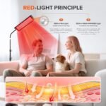 Red Light Therapy for Face and Body, GMOWNW Infrared Light Therapy Lamp with Stand, 660nm Red Light and 850nm Near Infrared Light Therapy Device for Face Knee Body, Skin Care at Home - Image 3